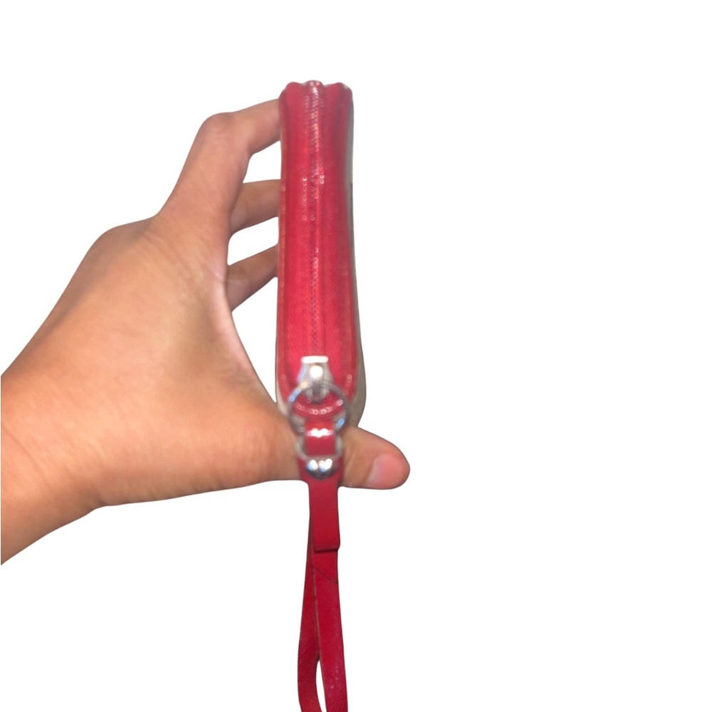 Coach Poppy Red Signature Zip Around Wallet/Wristlet - Picture 5 of 11